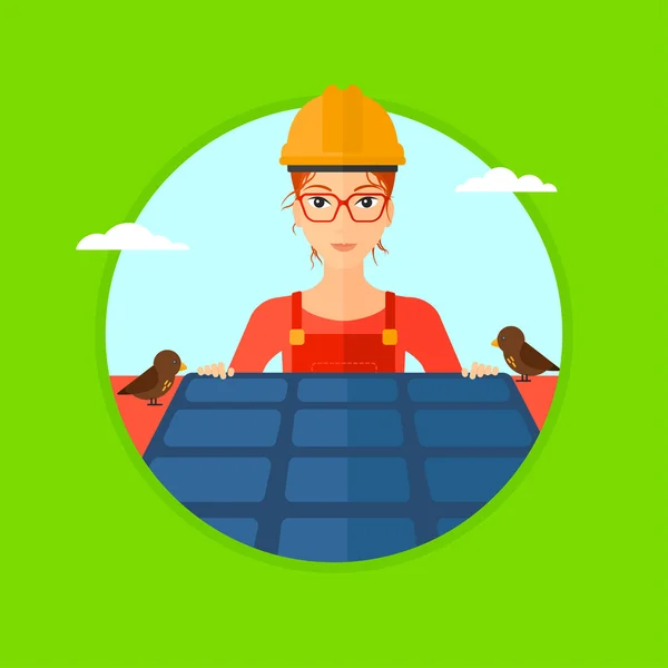 Constructor with solar panel. — Stock Vector