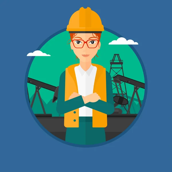 Cnfident oil worker. — Stock Vector