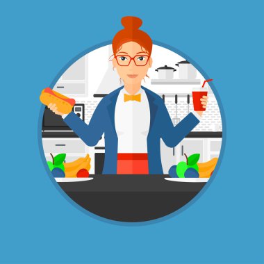 Fast Food Yiyen Kadın.