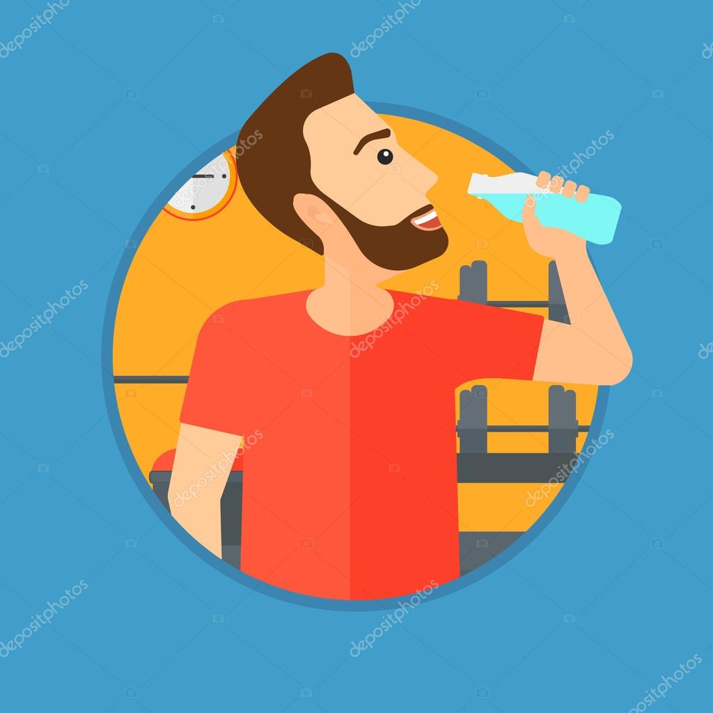Personas bebiendo agua imágenes de stock de arte vectorial | Depositphotos