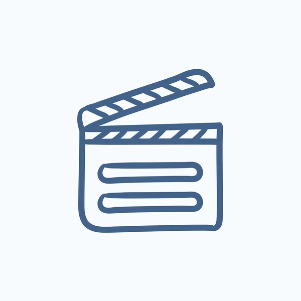 Clapboard szkic ikona. — Wektor stockowy