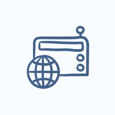 Retro radyo kroki simgesi.