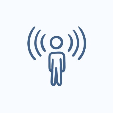 Ses kroki simgesi olan adam.