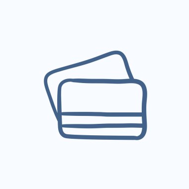 Kredi kartları kroki simgesi.