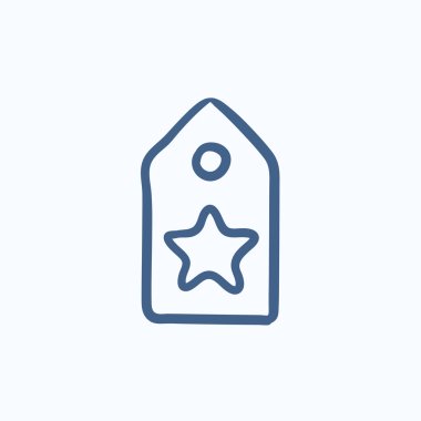 Etiketi yıldız ile kroki simgesi.