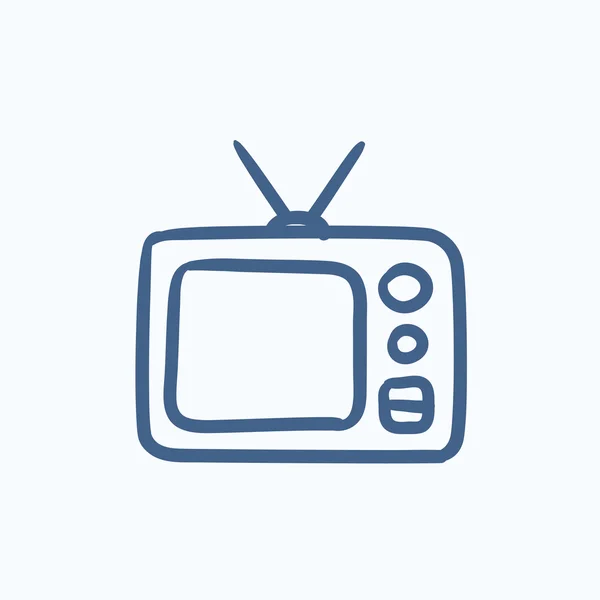 Retro television sketch icon. — Stock Vector