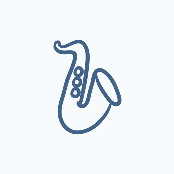 Saxofon skica ikony. — Stockový vektor