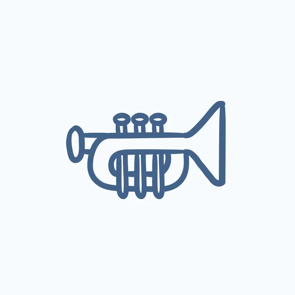 Trumpet sketch icon. — Stock Vector