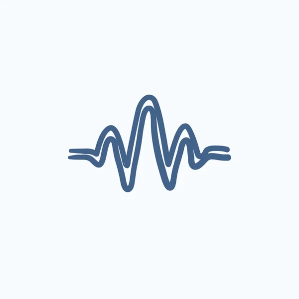 Pictogram van de schets van de geluidsgolf. — Stockvector