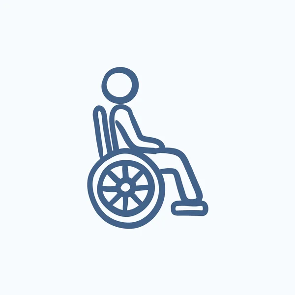 障害者のスケッチのアイコン. — ストックベクタ