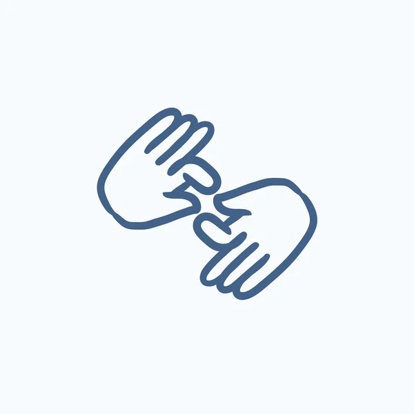 Vinger taalpictogram schets. — Stockvector