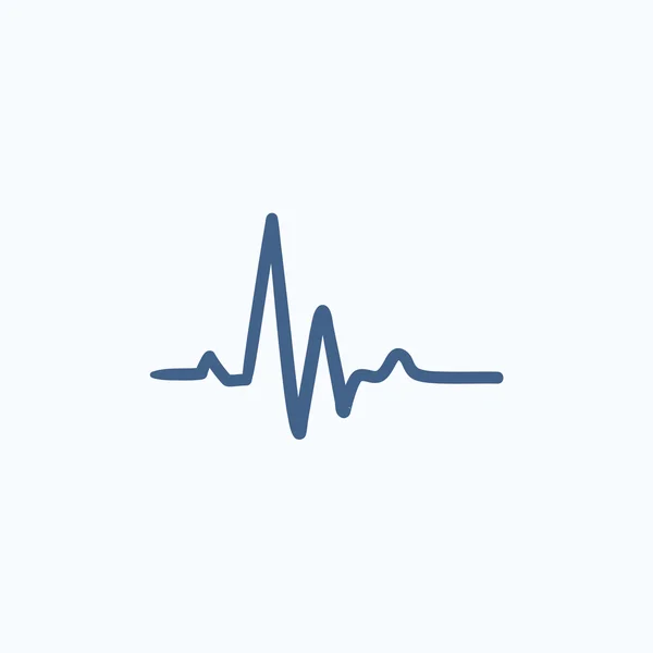 Coração batimento cardiograma ícone esboço . — Vetor de Stock