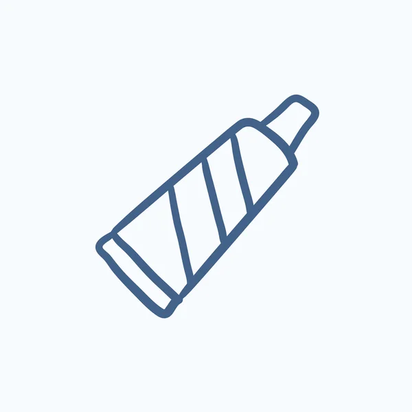 Tub med tandkräm skiss ikon. — Stock vektor