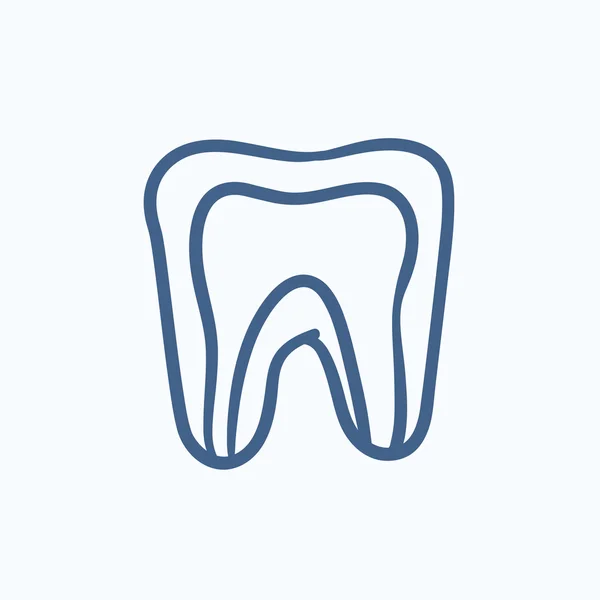 Molar tand skiss ikon. — Stock vektor