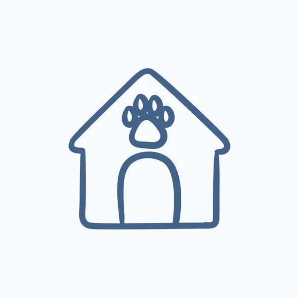 Ícone do esboço Doghouse . — Vetor de Stock