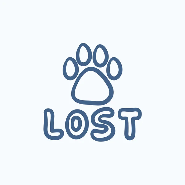 Lost dog sign sketch icon. — Stock Vector