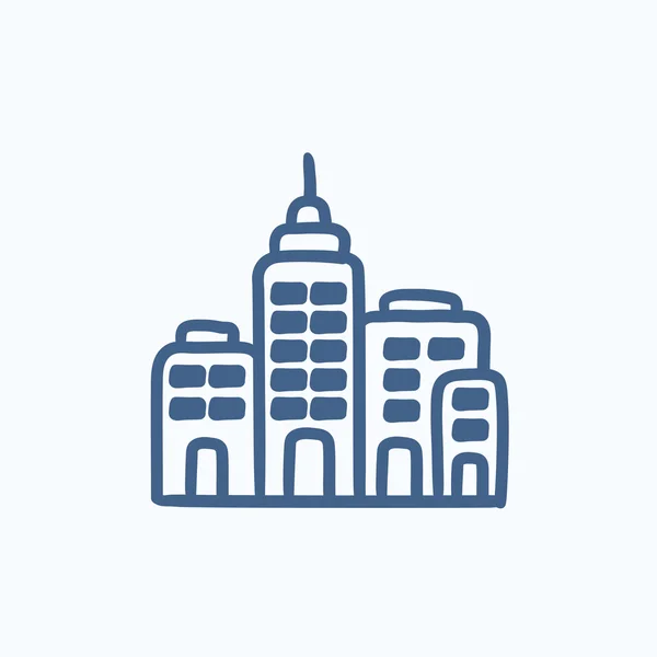 Residential buildings sketch icon. — Stock Vector