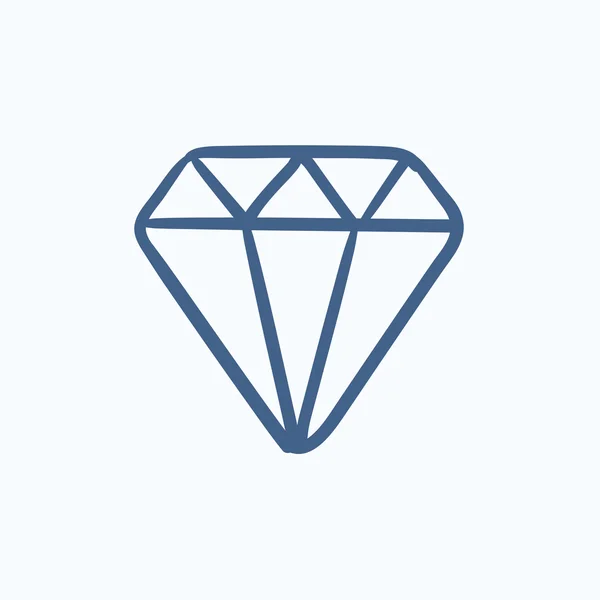 Diamond skiss ikon. — Stock vektor