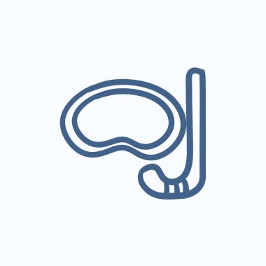 Maske ve şnorkel kroki simgesi.