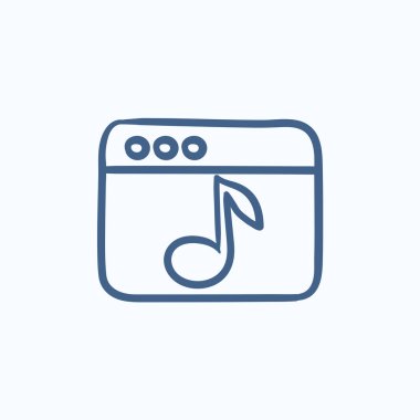 Tarayıcı penceresi müzik notalı kroki simgesi.