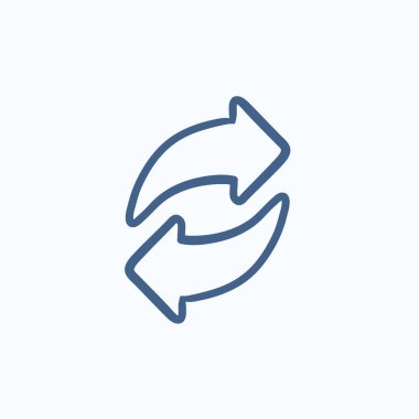 İki dairesel ok simgesi kroki.