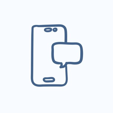 Dokunmatik ekran telefon ile ileti kroki simgesi.