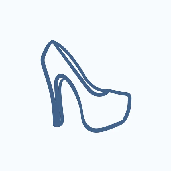 Значок наброска обуви на высоком каблуке . — стоковый вектор