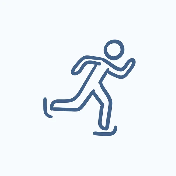 Velocidad skating icono del boceto . — Vector de stock