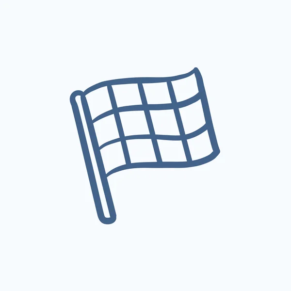 Icona dello schizzo della bandiera a scacchi . — Vettoriale Stock