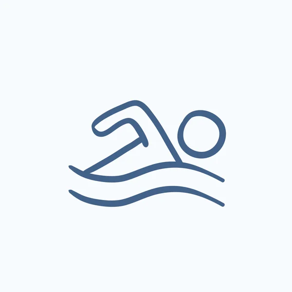 Icona schizzo nuotatore . — Vettoriale Stock