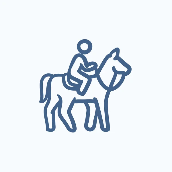 Άλογο ιππασίας σκίτσο εικονίδιο. — Διανυσματικό Αρχείο
