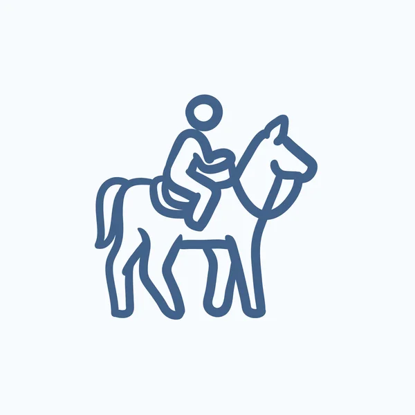 Horse riding sketch icon. — Stock Vector