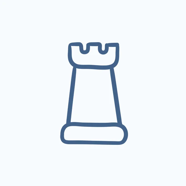 Chess skiss ikon. — Stock vektor