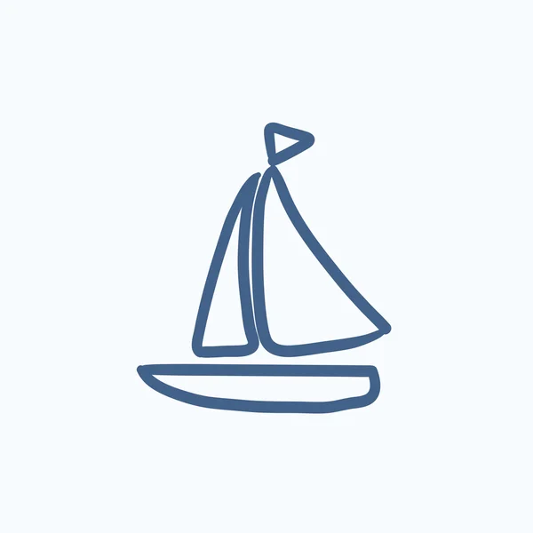 Sailboat sketch icon. — Stock Vector