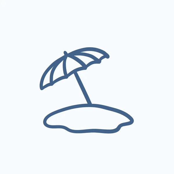 Paraguas de playa icono de boceto . — Archivo Imágenes Vectoriales