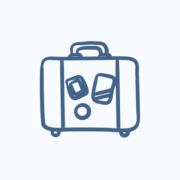 Icône de croquis de valise . — Image vectorielle