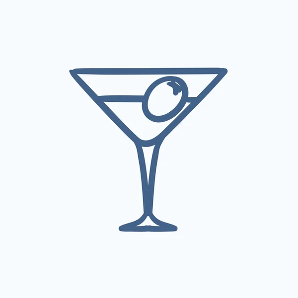 Cocktailglas schets pictogram. — Stockvector