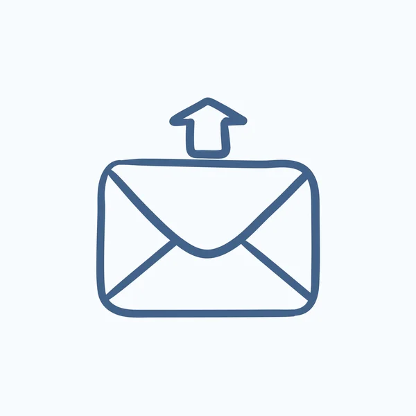 Enviar ícone de esboço de e-mail . — Vetor de Stock
