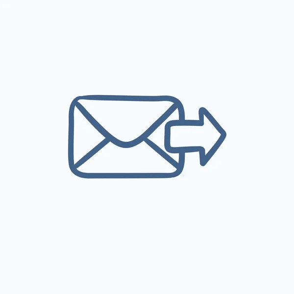 Skicka e-post skiss ikon. — Stock vektor