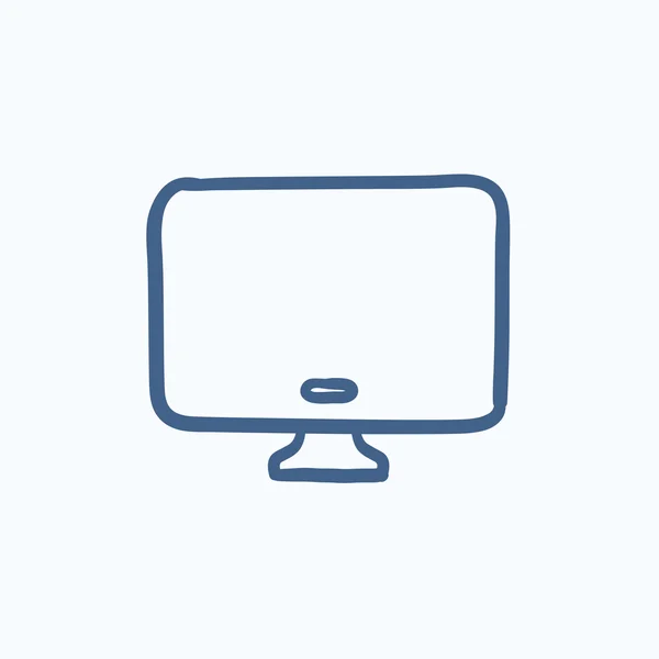 Monitor icono de boceto . — Vector de stock