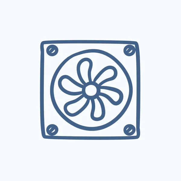Computer cooler sketch icon. — Stock Vector