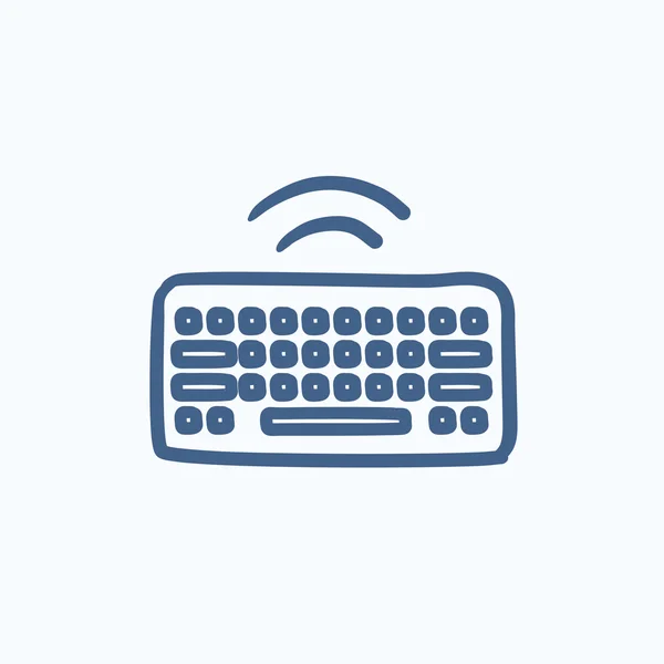 Wireless keyboard sketch icon. — Stock Vector