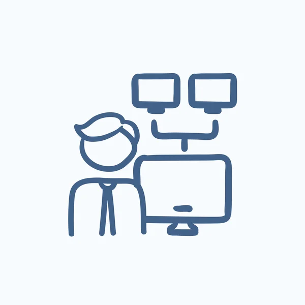 Network administrator line icon. — Stock Vector © VisualGeneration