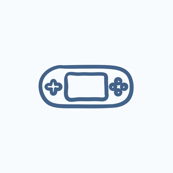 Ícone de esboço desenhado de mão do console de jogos. console doméstico,  console de videogame, conceito de joystick. ilustração de desenho vetorial  para impressão, web, mobile e infográficos em fundo branco.