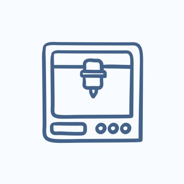 Ağaç D yazdırma kroki simgesi.