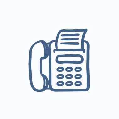 Faks makinesi kroki simgesi.