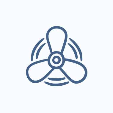 Tekne pervanesi kroki simgesi.