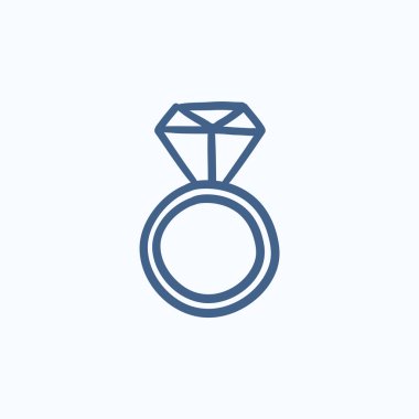 Nişan yüzüğü elmas kroki simgesiyle.