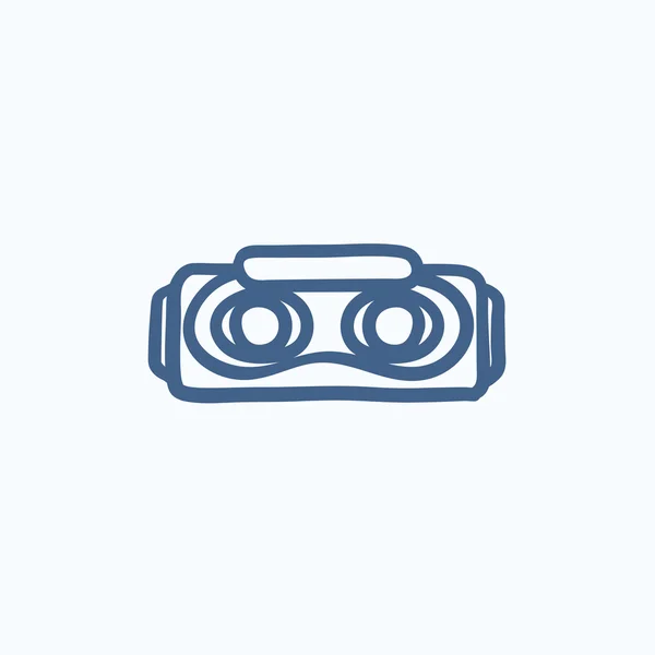 Icono de boceto de auriculares de realidad virtual . — Vector de stock