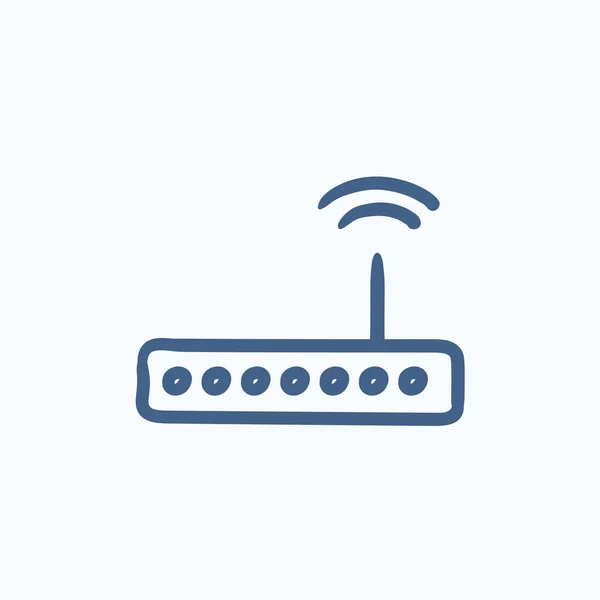 Vezeték nélküli router vázlat ikon. — Stock Vector